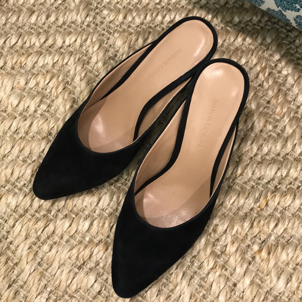 Banana Republic Black Heeled Mules